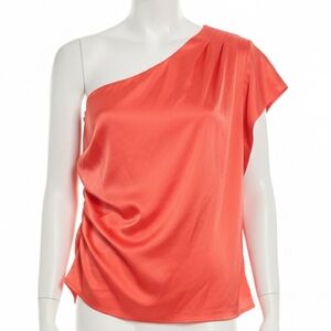 INC International Concepts Coral One-Shoulder Blouse